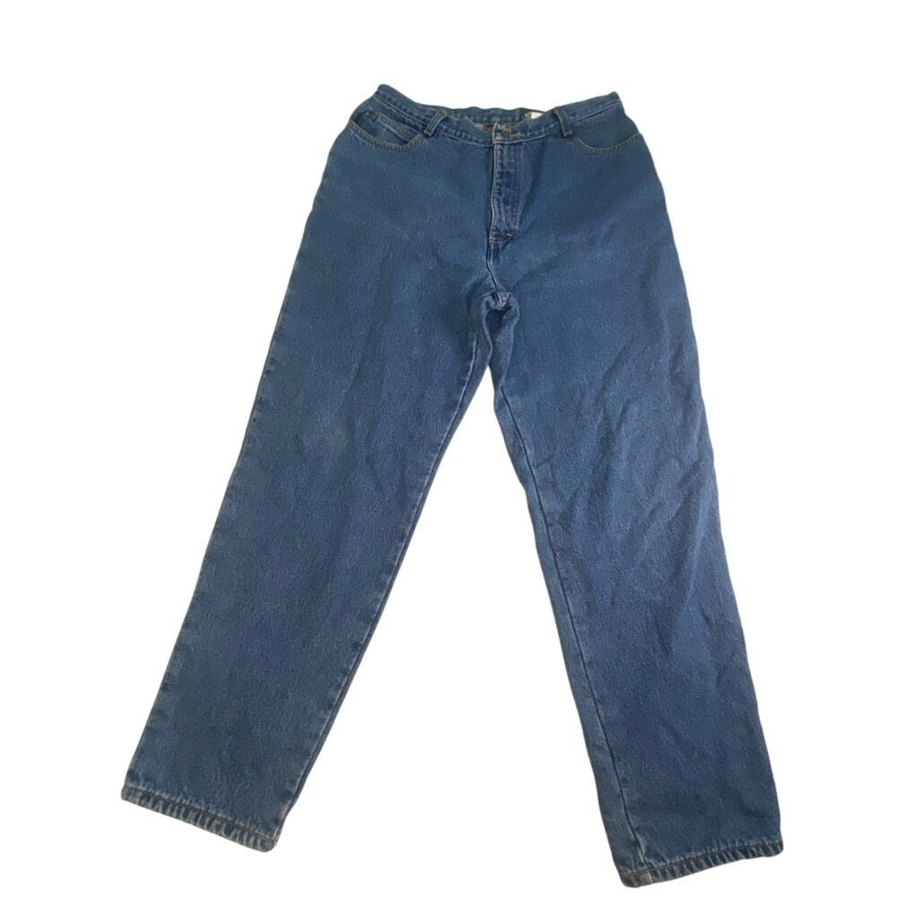 Cabelas Women Flannel Lined Jeans Size 16 Reg High Waist Plaid Lined Denim Pants